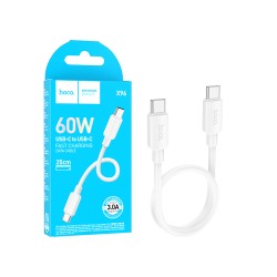 Hoco X96 Fast Hyper 60W 3A Charging Cable Type-c to Type-c 25CM White Hoco X96 Fast Hyper 60W 3A Charging Cable Type-c to Type-c 25CM White